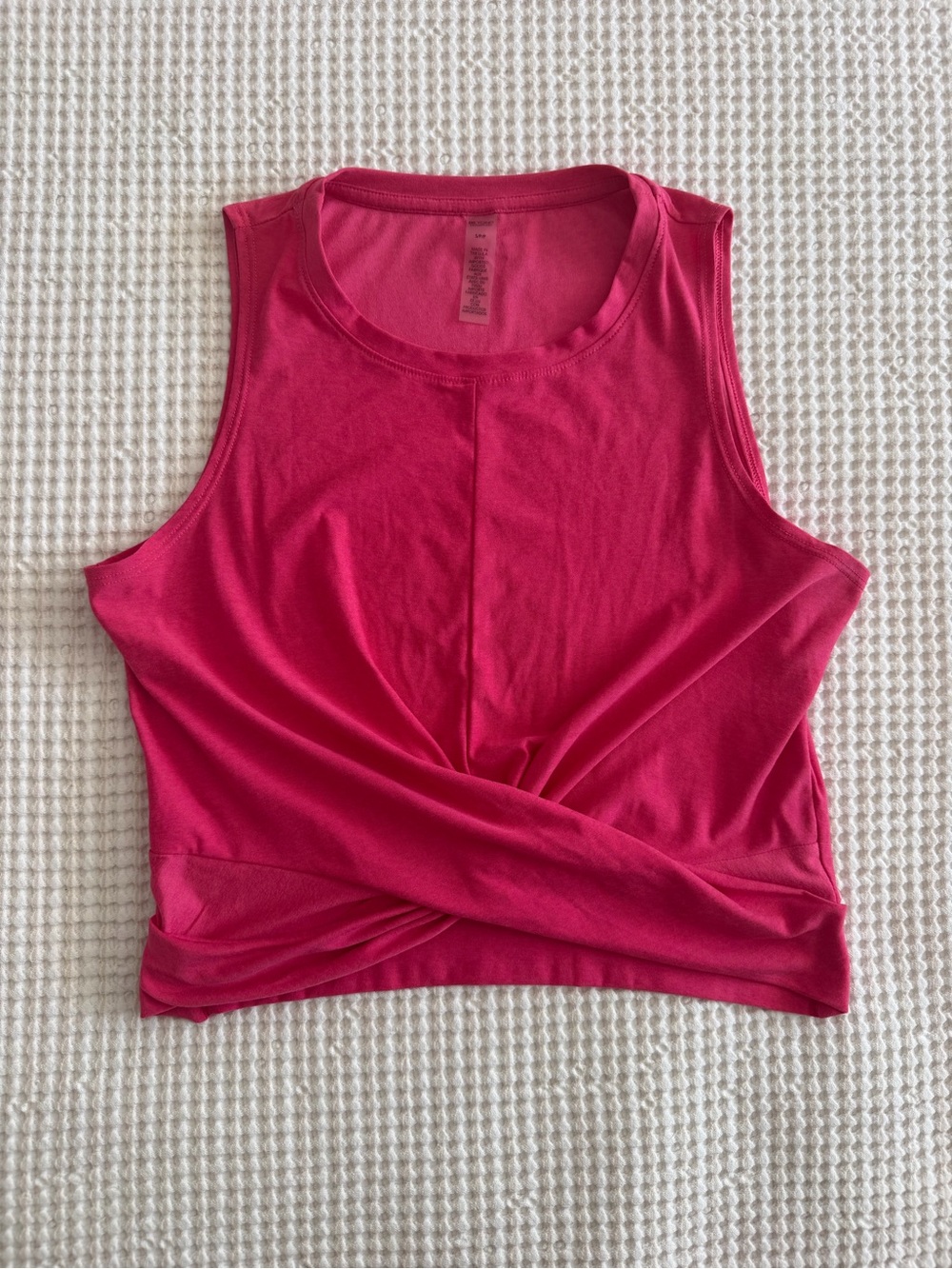 Beyond Yoga Bright Pink Twist-Front Tank